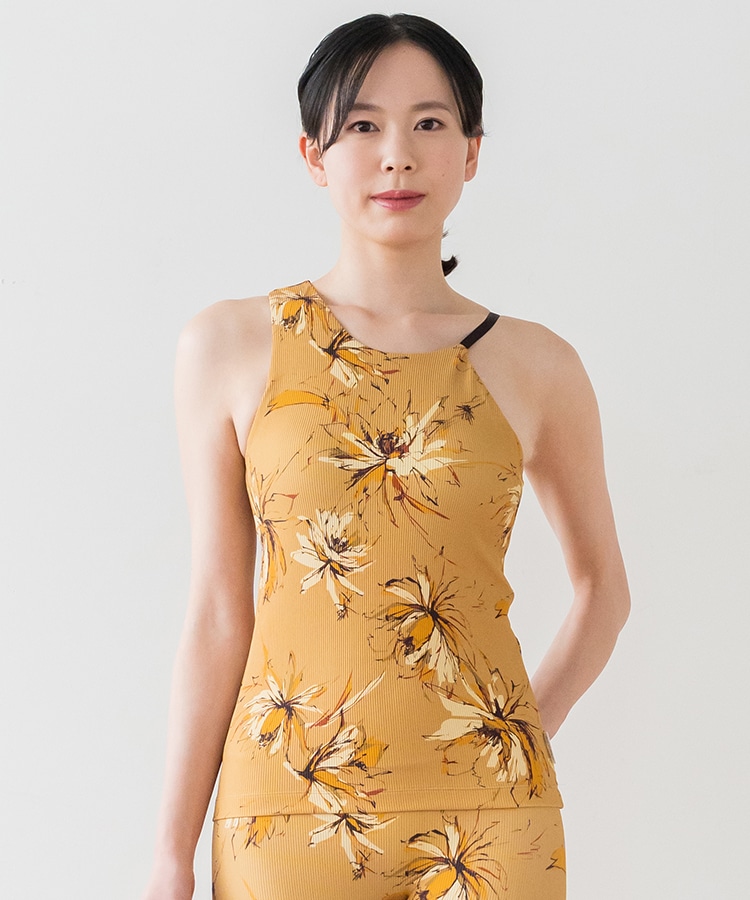 SUKALA】リブBigフラワープリントタンクトップ(XS・S・Mサイズ