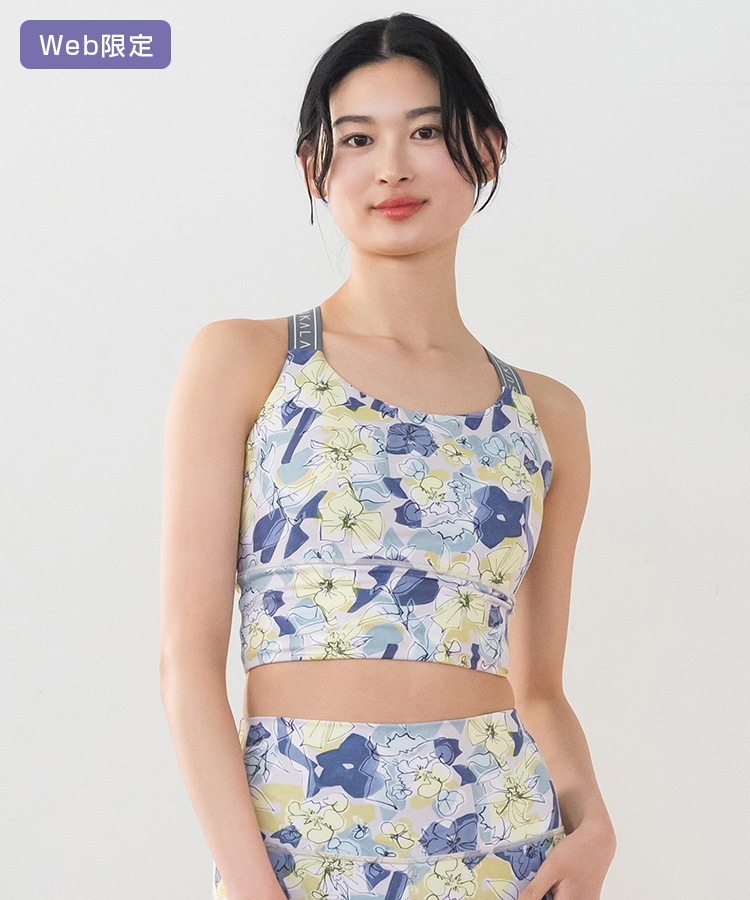 SUKALA花柄スポーツブラ 未使用 新品スカーラSUKALA 花柄 ヨガブラM