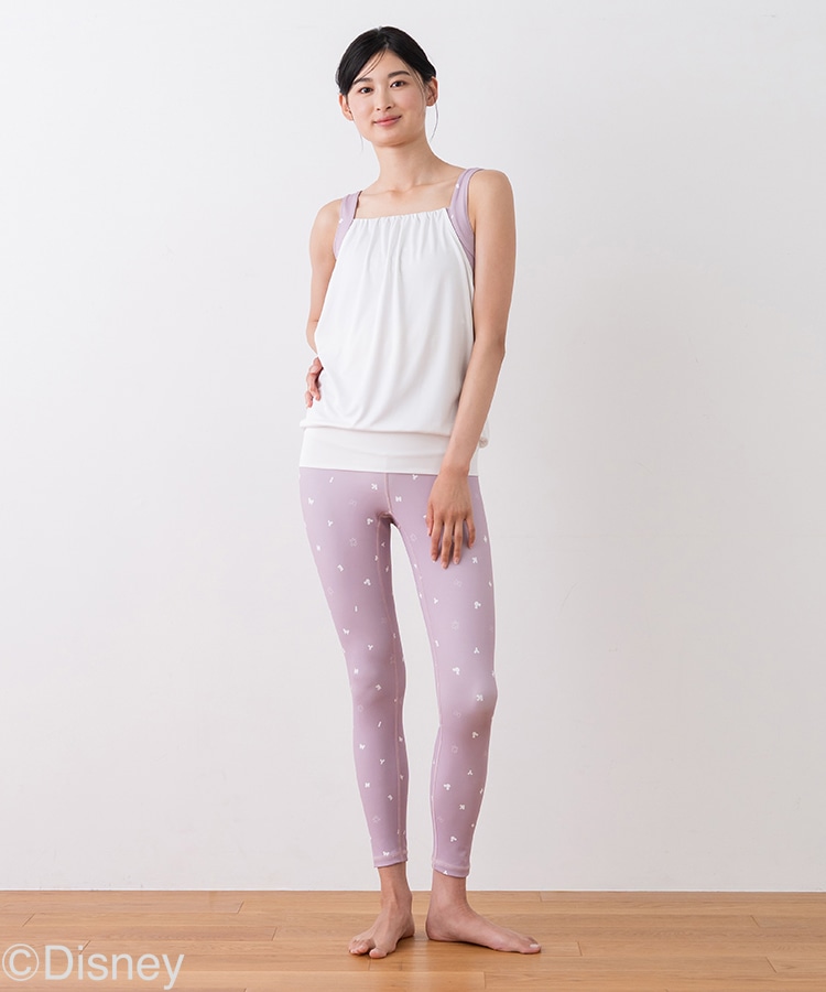 新品タグ付【SUKALA】水色×リーフピンクレギンス(М) SUKALA】フラワー