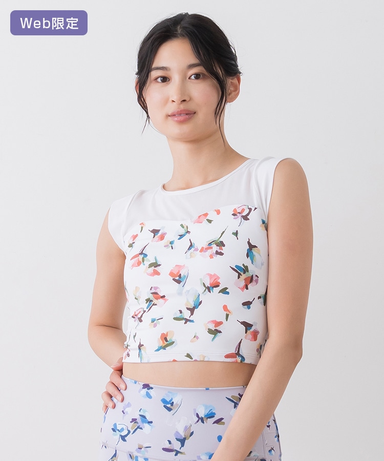 SUKALA】ローズプリントグレースショートトップス(M・Lサイズ