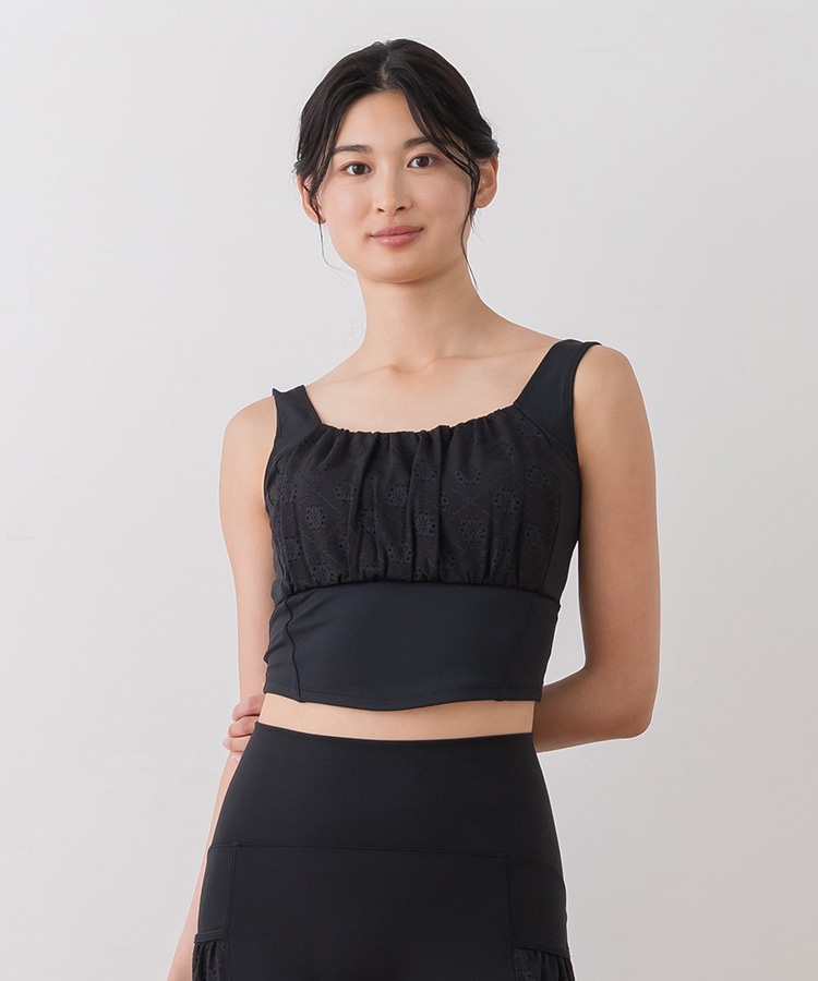 SUKALA】フラワーレースブラトップ(Sサイズ ブラック・ブラウン・オフ