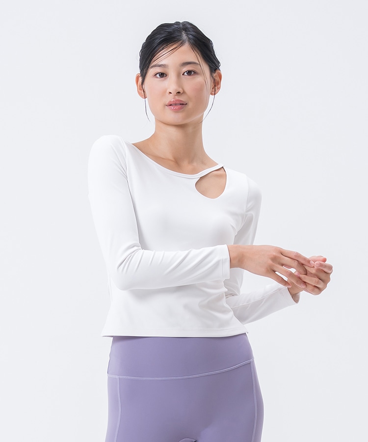 SUKALA】カップ付きモダンカットアウトロングスリーブ(S・M・Lサイズ