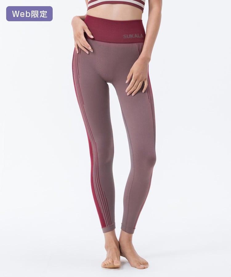 SUKALA】シャドーストライプメランジレギンス(S・M・Lサイズ