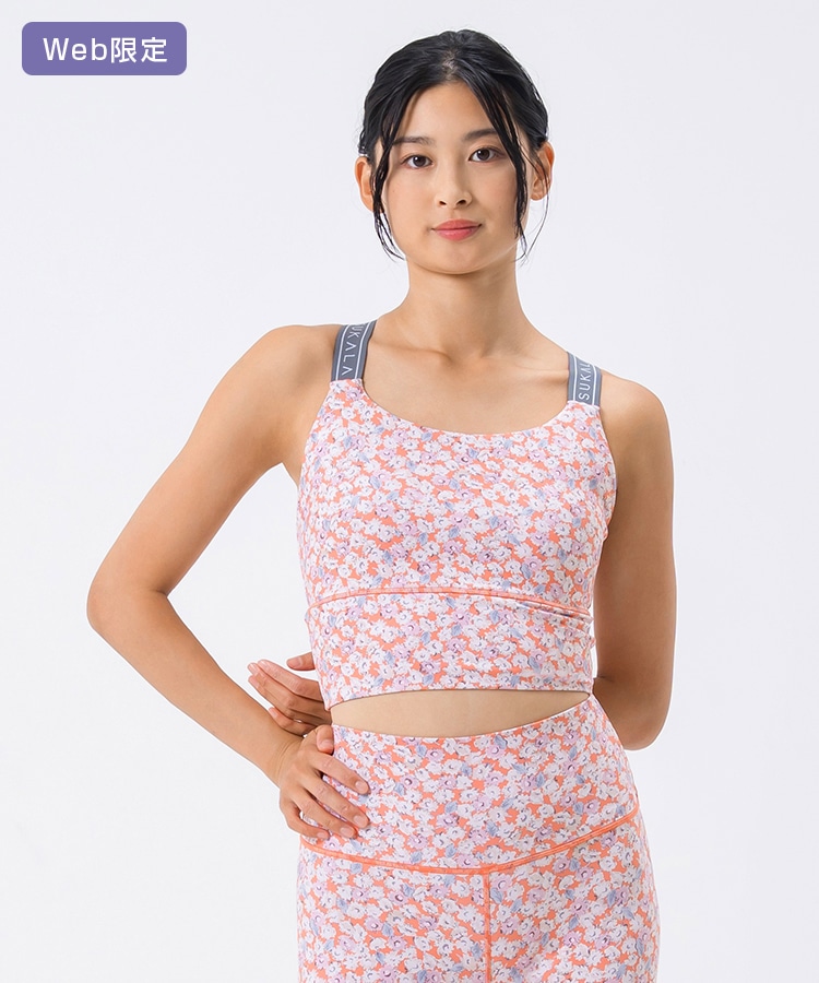 yk1013【SUKALA】ミックスフラワークロスロゴブラトップ Mサイズ