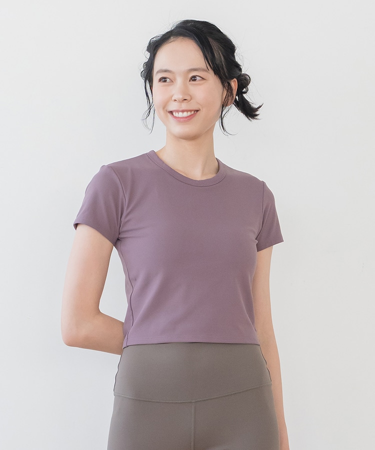 SUKALA】カップ付きクロップドTee(Sサイズ ペールブルー・ボルドー