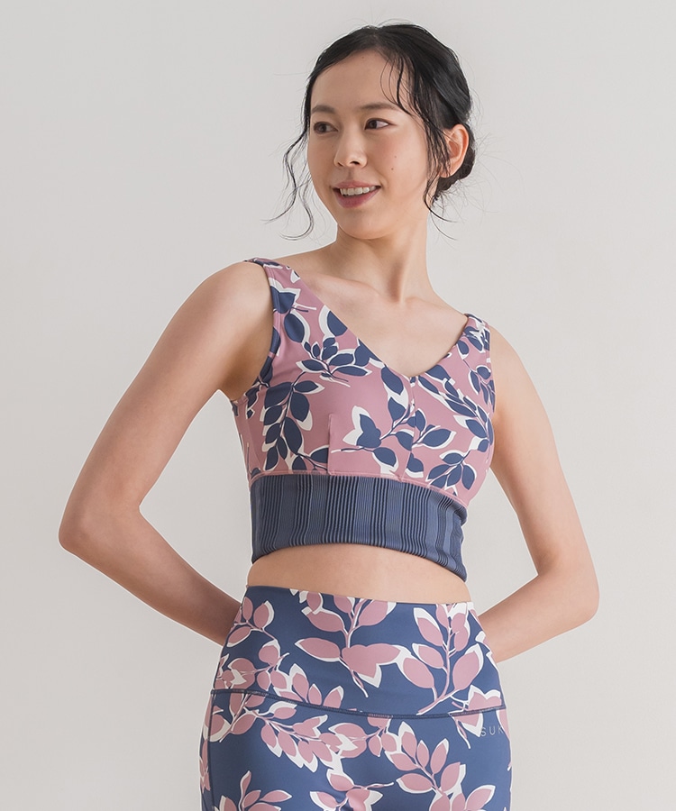 新品未使用】LAVAヨガウェアSUKALA Vネックブラトップ ラバ リーフ柄