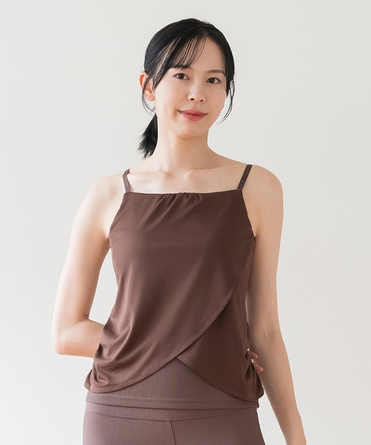 SUKALA】リブドレープキャミソール(Sサイズ ディープグリーン