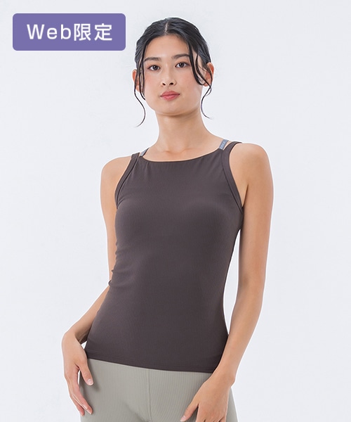 SUKALA】ダブルストラップリブロゴタンクトップ(XS・Sサイズ
