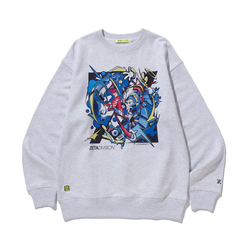 k4sen ANIME ILLUST. CREW NECK / HEATHER GRAY | ZETA DIVISION STORE