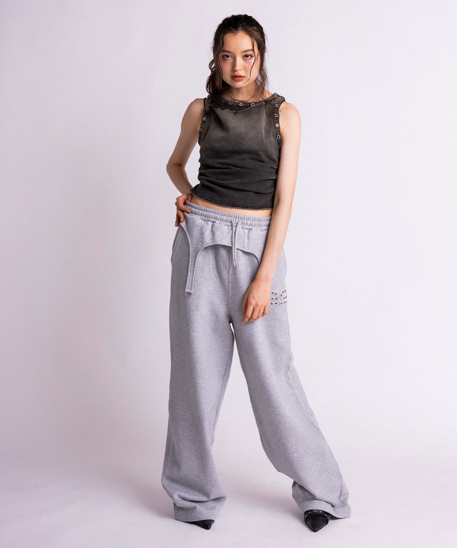 アイレットディティールデニムタンクトップ｜ACLENT（アクレント）