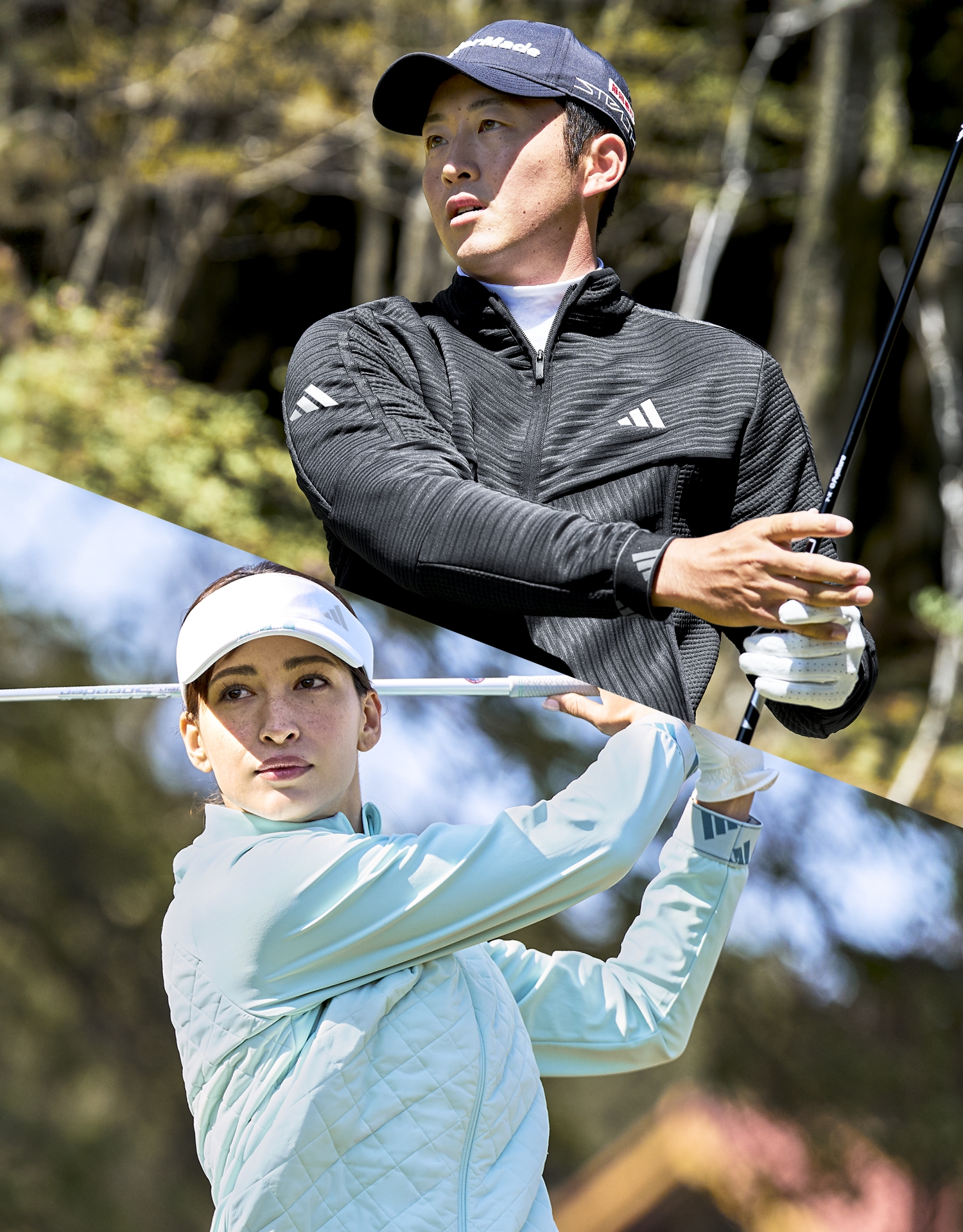 adidas 秋冬保温 セットアップ キルト長袖シャツ＆ボンディング