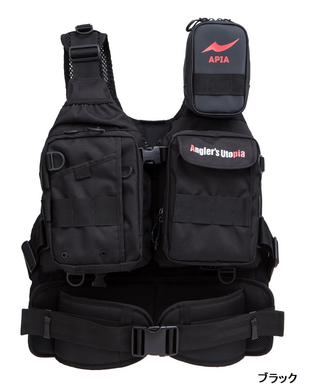 APIA(アピア) アングラーズサポートベストVer．3 ブラック