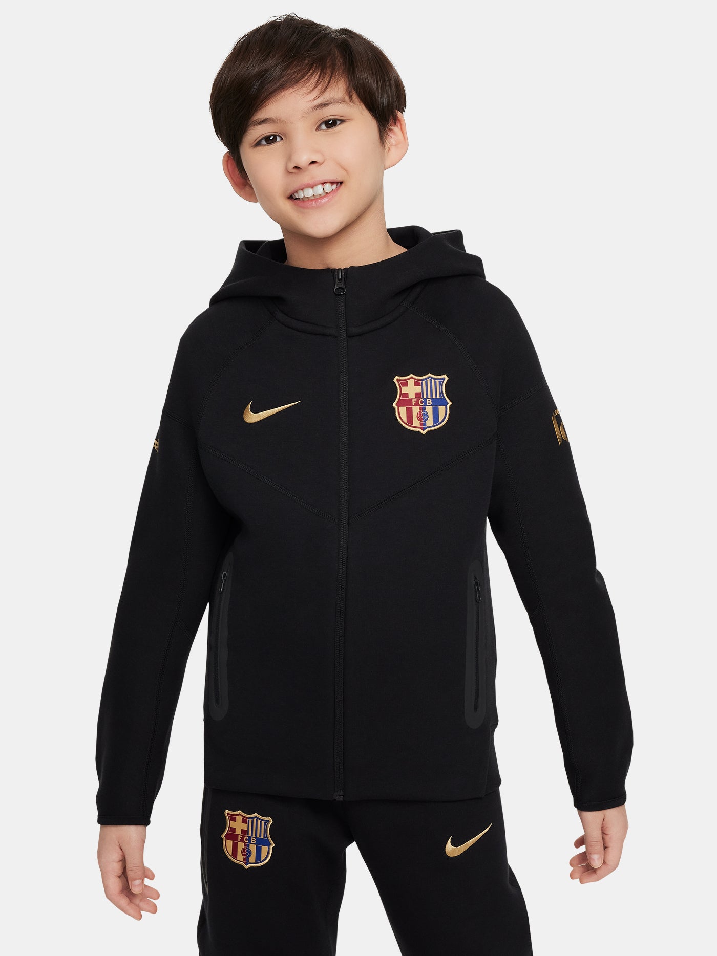 Jacke Tech-Fleece schwarz Barça Nike - Kinder – Barça Official Store