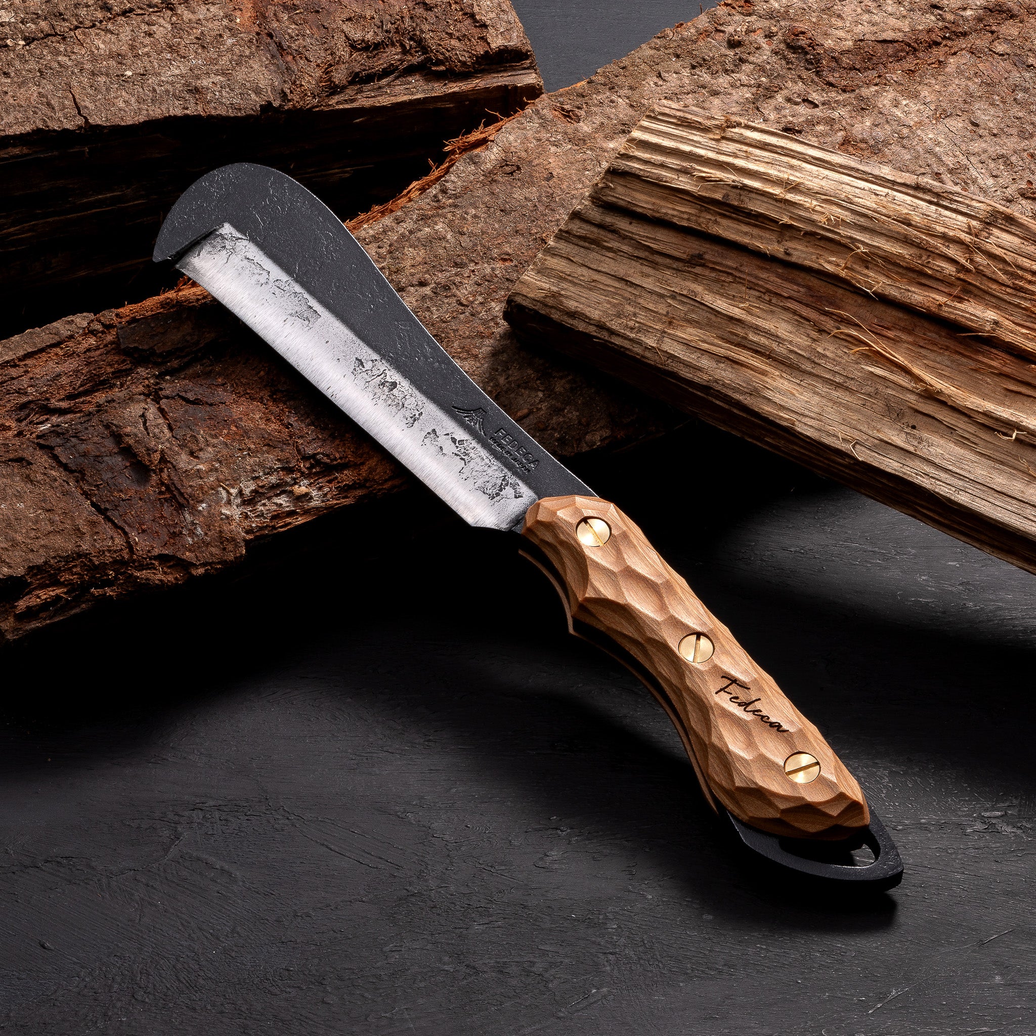 強化木】鍛造バトニング鉈 名栗ホワイト 16,500円