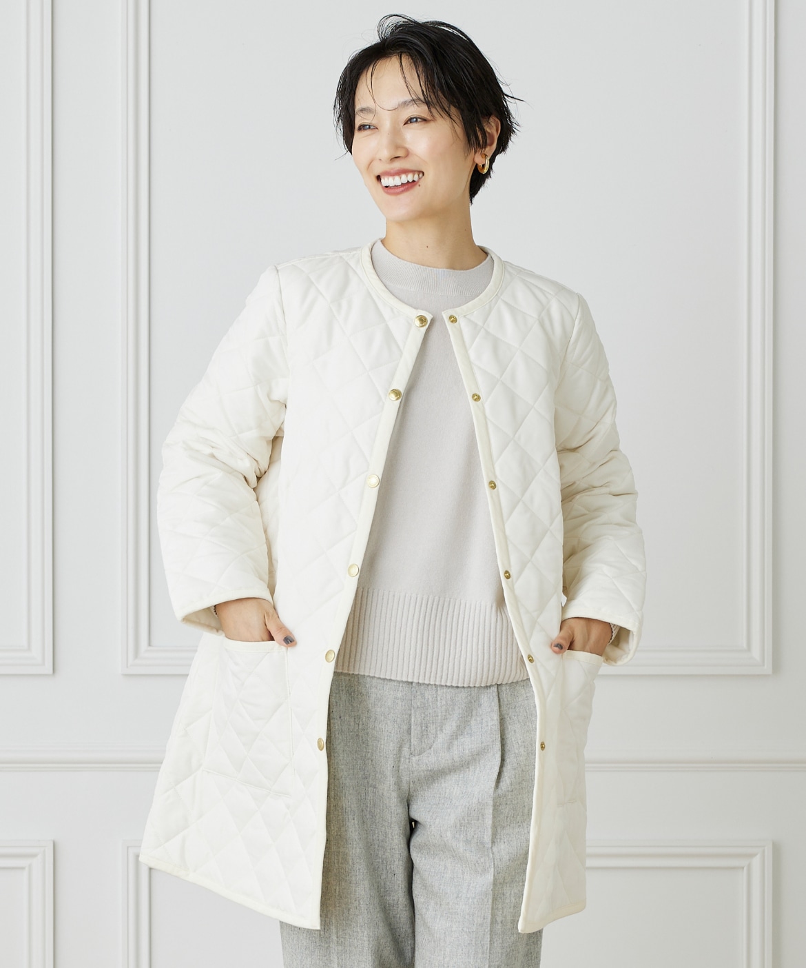 SUPERIOR CLOSET》ノーカラーキルティングジャケット