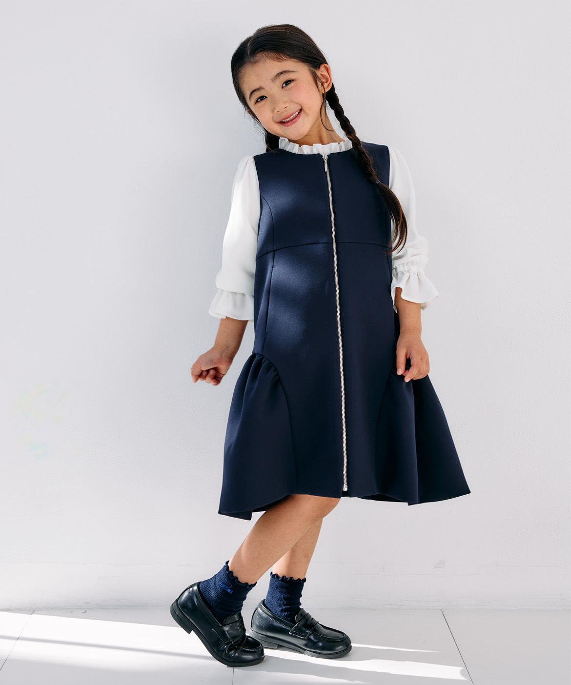 M Maglie le cassetto fiorelino》フロントジップワンピース《Kids