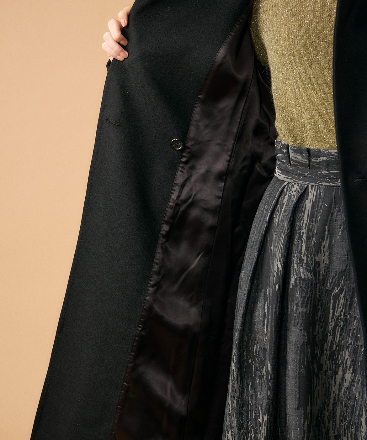 大きいサイズ》《CONTESSA》カシミヤラップコート《PIACENZA》｜INED L