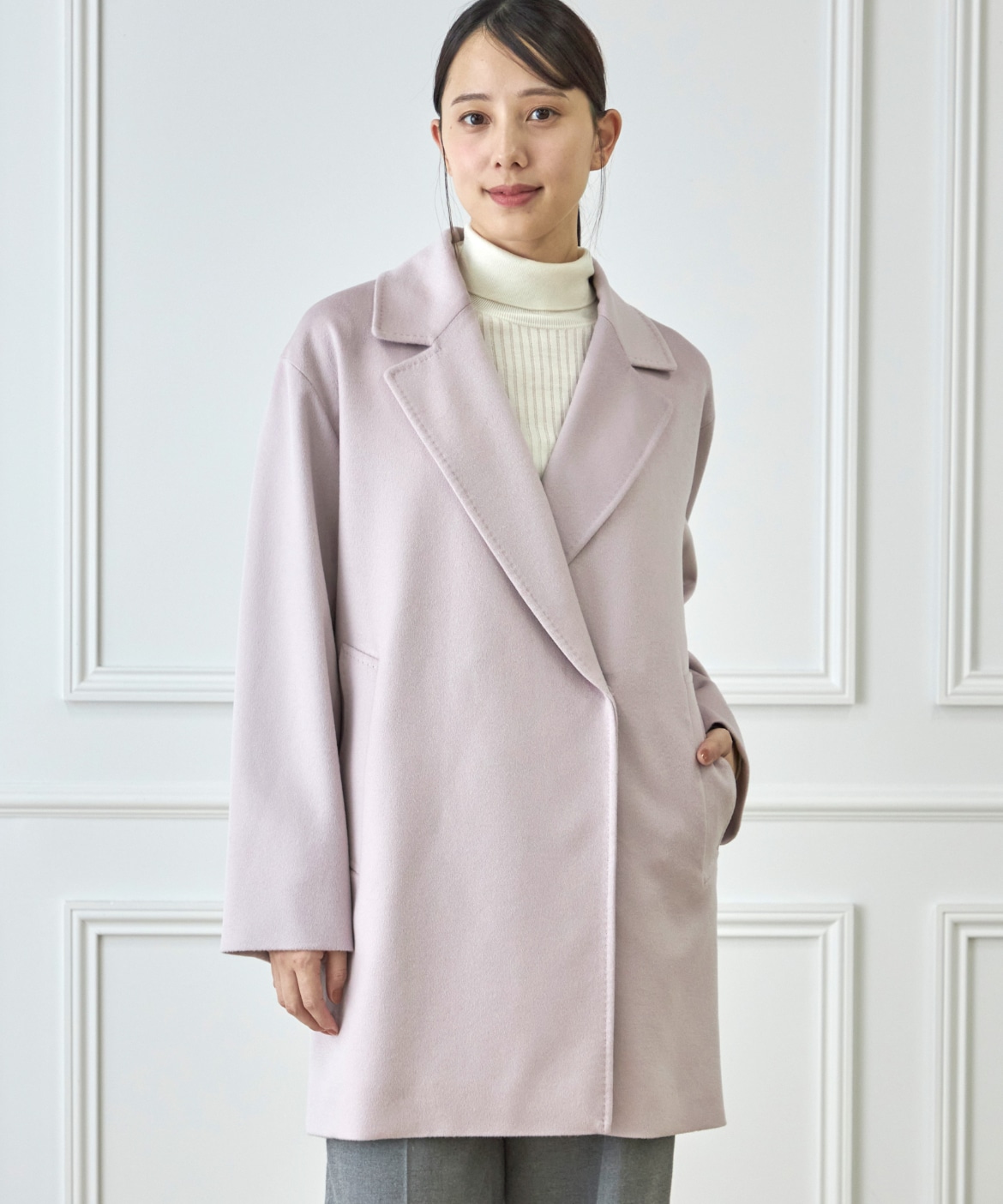 WEB限定》カシミヤ100%ミドル丈コート｜INED（イネド）｜フランドル