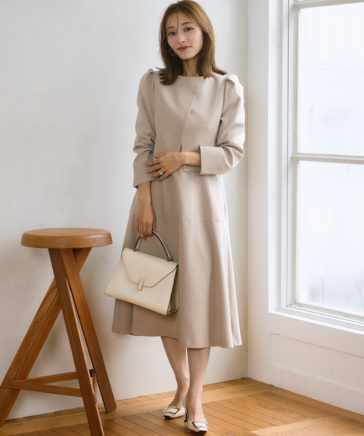 M Maglie le cassetto×吉田理紗》クチュールシルエットワンピース｜M