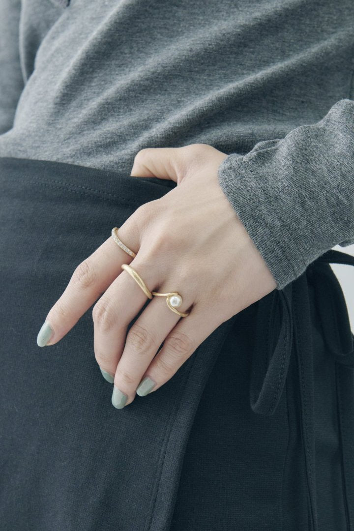 3PCS パール × キュービックジルコニア セット リング – GOLDY Onlinestore