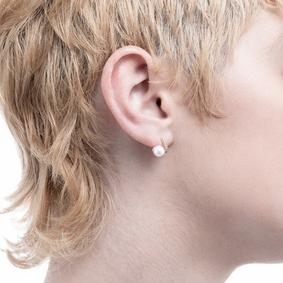 DROSERA ダイヤモンド アコヤパール ピアス 右耳用