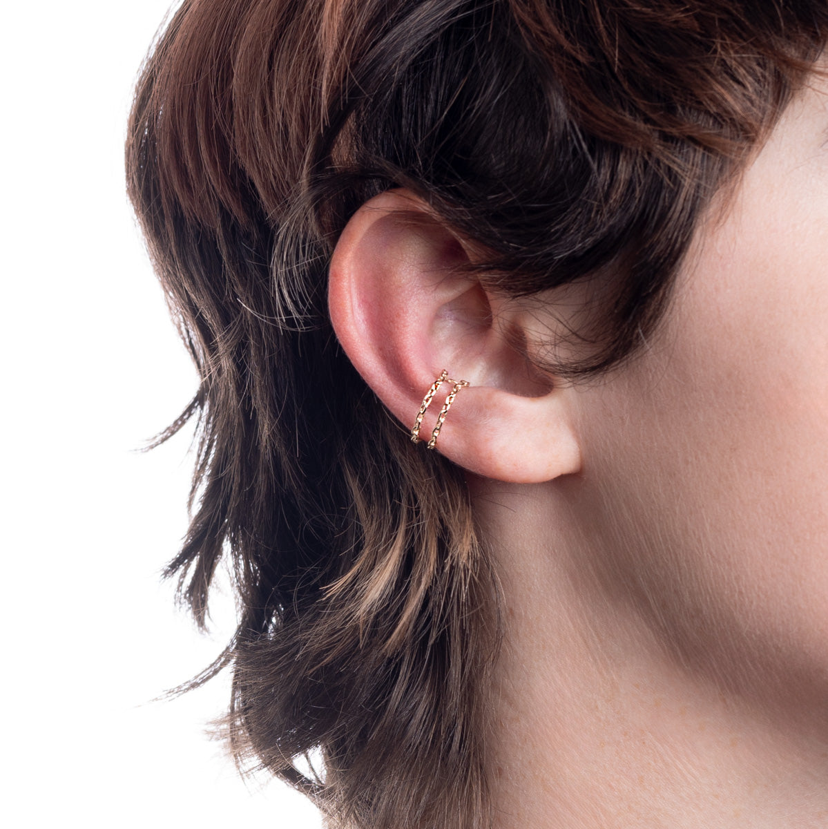 ALL ABOUT BASICS Wライン チェーン イヤーカフ Sサイズ