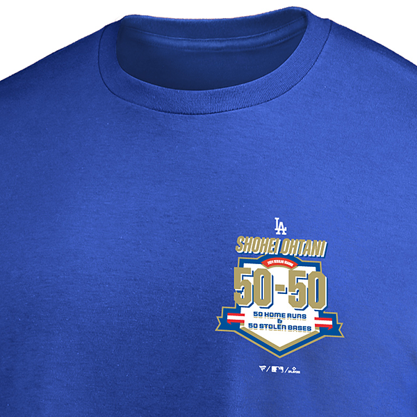 ドジャース 大谷翔平 ネーム＆ナンバー Tシャツ ブルー（50-50 ver