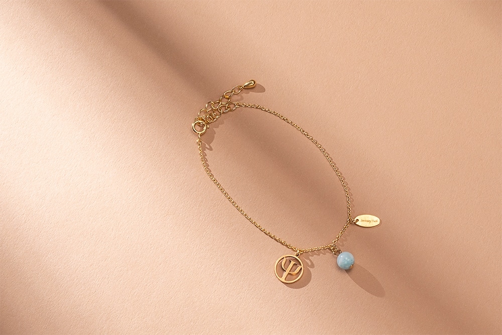 イケメン気功師シュン Ψ×ラリマー 18Kゴールドブレスレット（特典