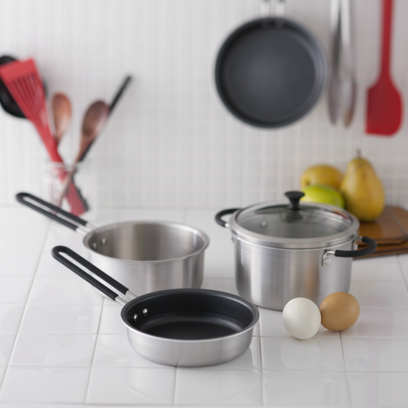o.e.c. ミニマ 鍋・フライパン3点セット(ガラス蓋付): キッチン用品