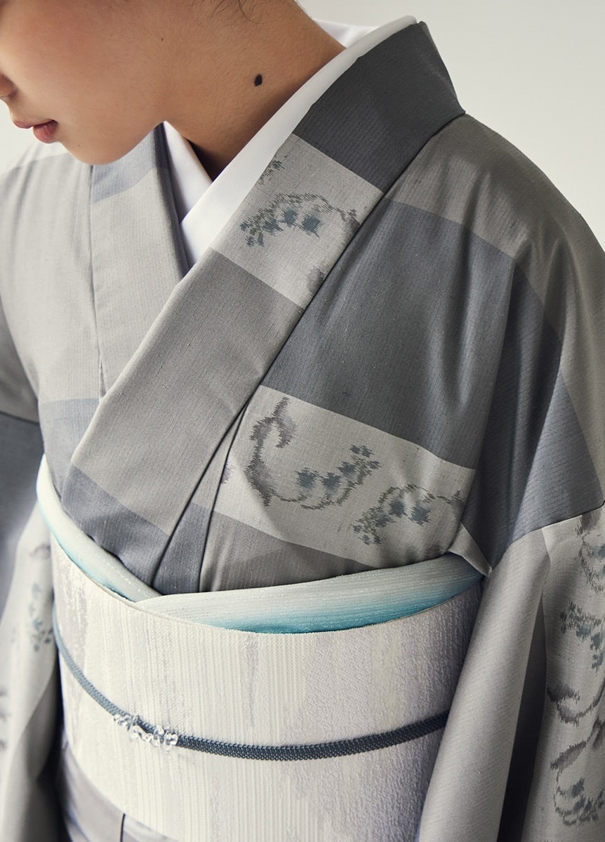 十日町紬 すずらん グレー（お取り寄せ品） | カジュアル着物 | やまと