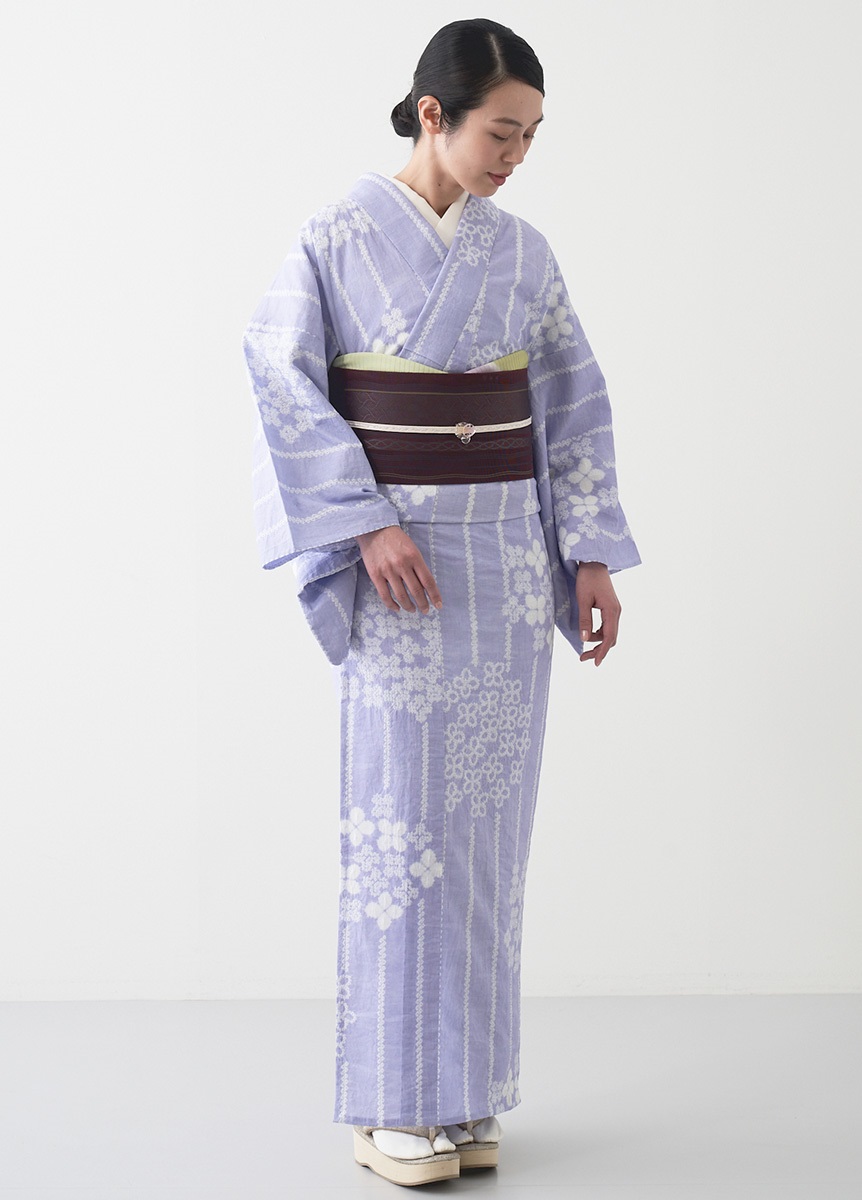 ゆかた 有松鳴海絞り 露しずく 藤色 | 浴衣 | やまとオンラインストア