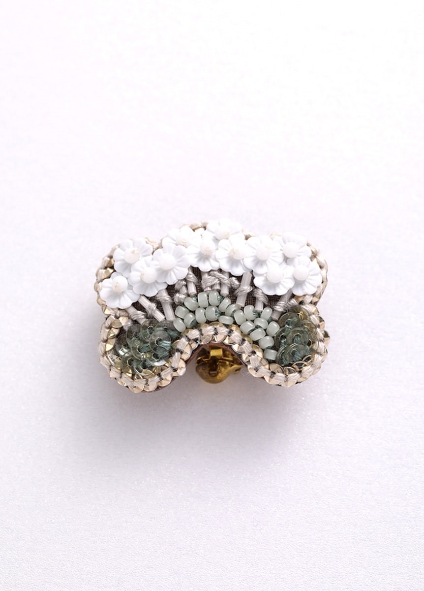 在庫限り】帯留ブローチ tamas スノーボール 小・ホワイト | 着物