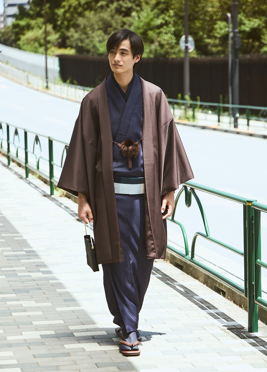 羽織】メンズベーシックきもの 焦茶（ご予約受注品） | 男の着物