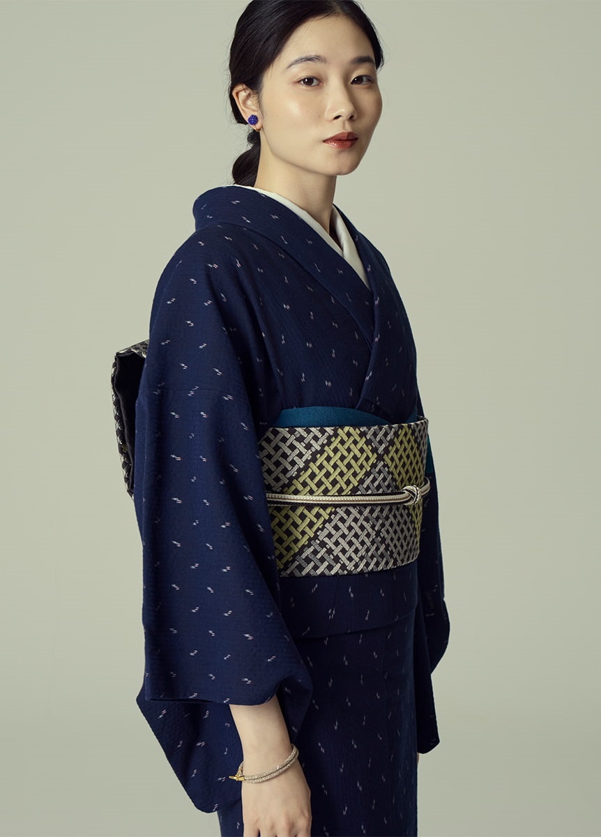 久留米絣 しじら織 星影・濃紺（お取り寄せ商品） | カジュアル着物