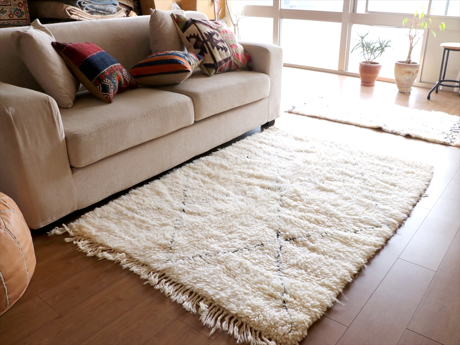 momo モロッコ ベニワレン ラグ 大型220×170 ウール100% momo モロッコ