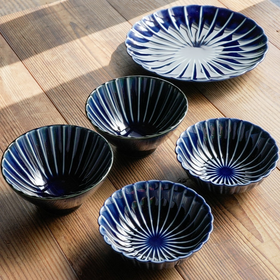 新生活セット2025 ぎやまん陶C (味ごはん茶碗ペア・浅小鉢ペア・7寸皿