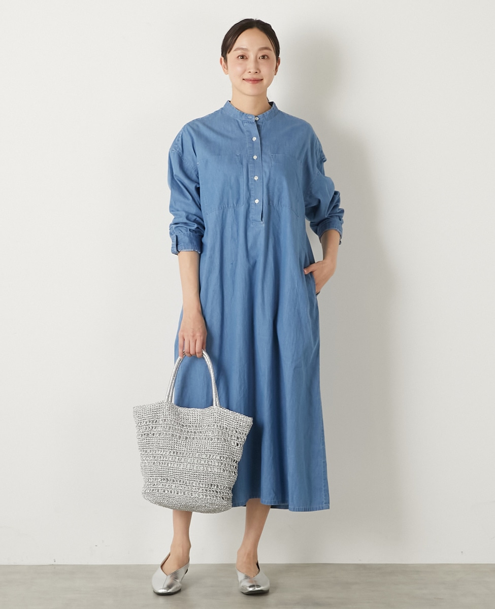 コットンライトデニムシャツワンピース】｜MELROSE CLAIRE（メルローズ