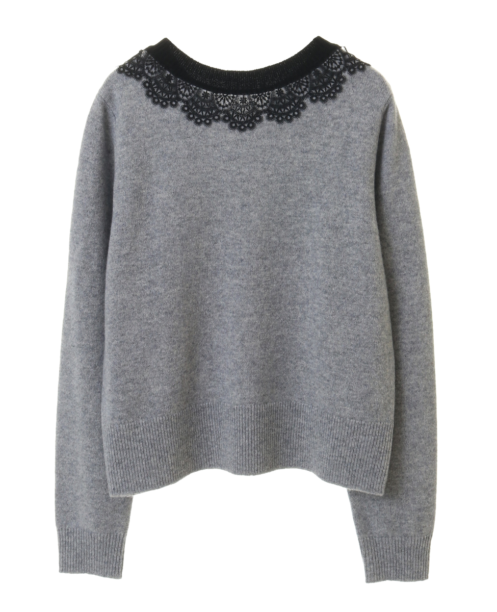 バイカラーVネックレースニット｜TIARA（ティアラ）｜商品詳細