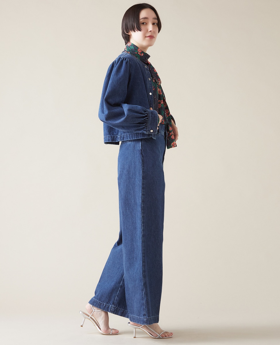 デニムノーカラージャケット（セットアップ可）｜martinique