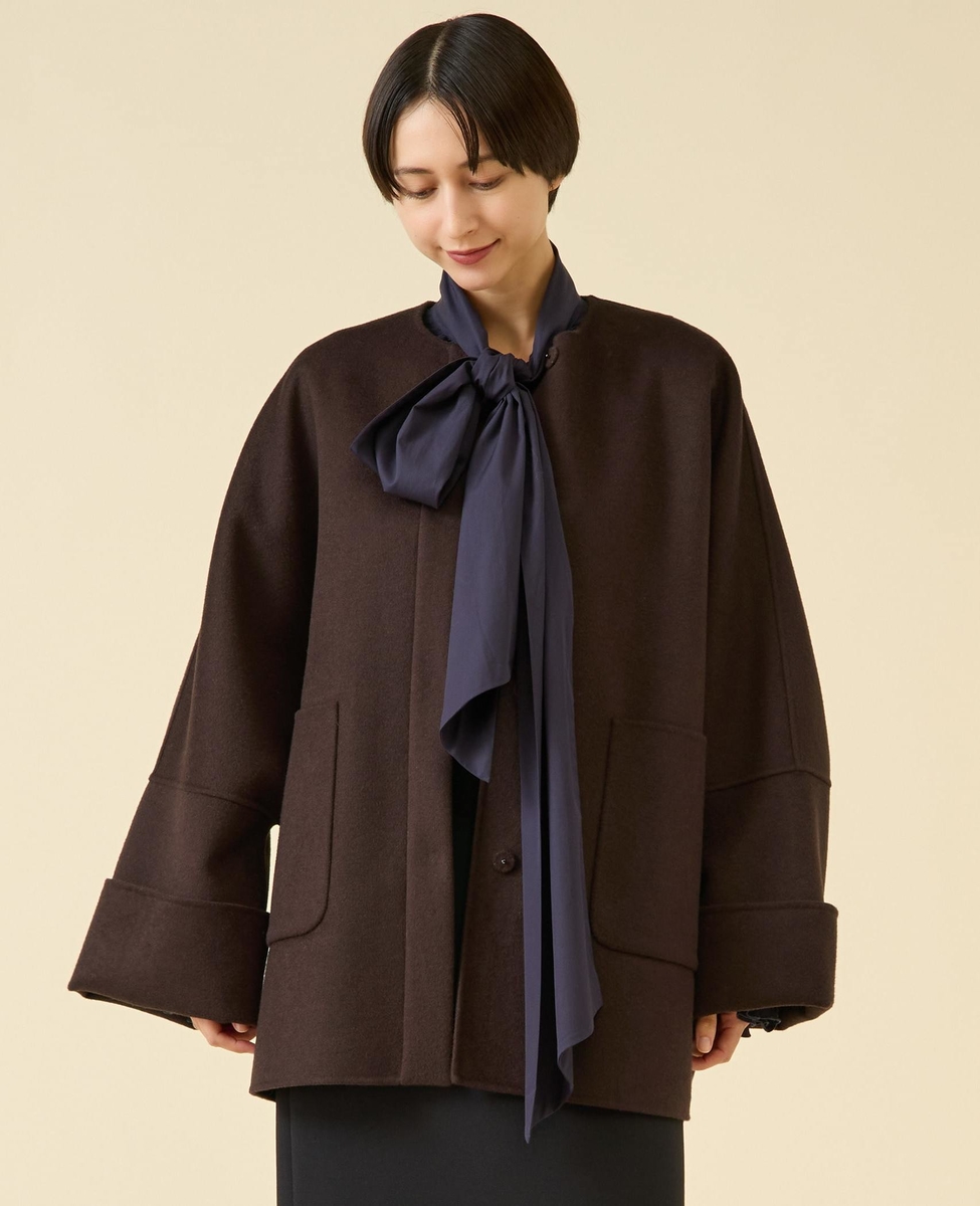 追加》ウールリバーノーカラーコート｜martinique（マルティニーク
