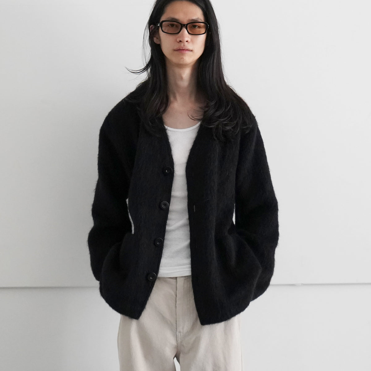 44 ]Our Legacy モヘアカーディガン 黒 OUR LEGACY black mohair