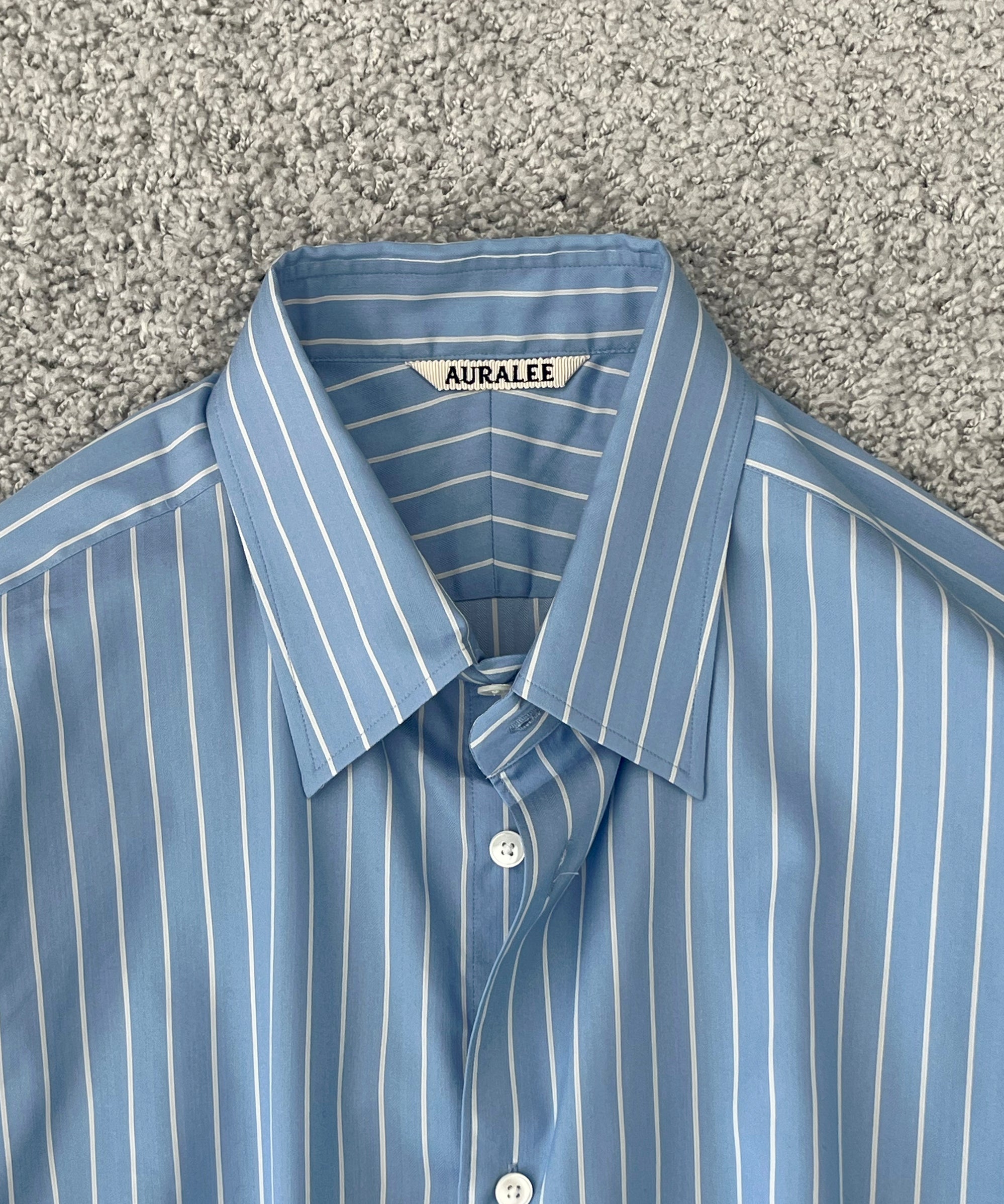 AURALEE【オーラリー】Cotton silk stripe shirt 