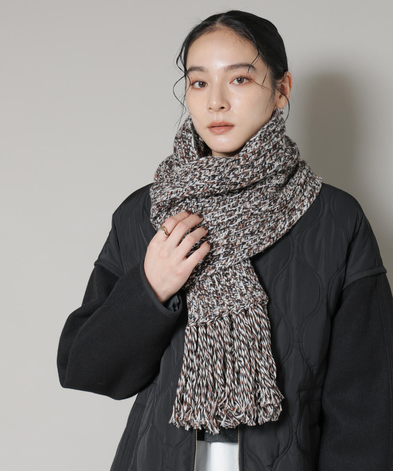 ミックスカラー ニット ストール