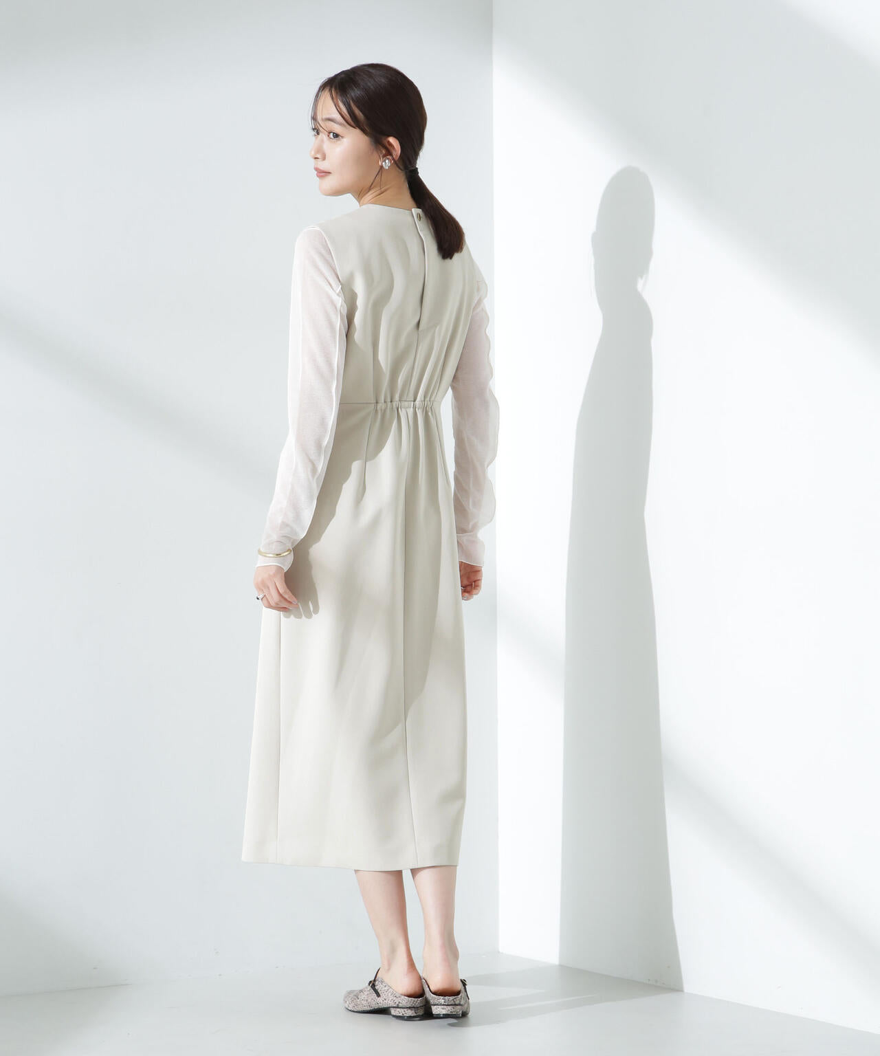 デイリー ファンクション Vネック タック ワンピース( セットアップ 可)