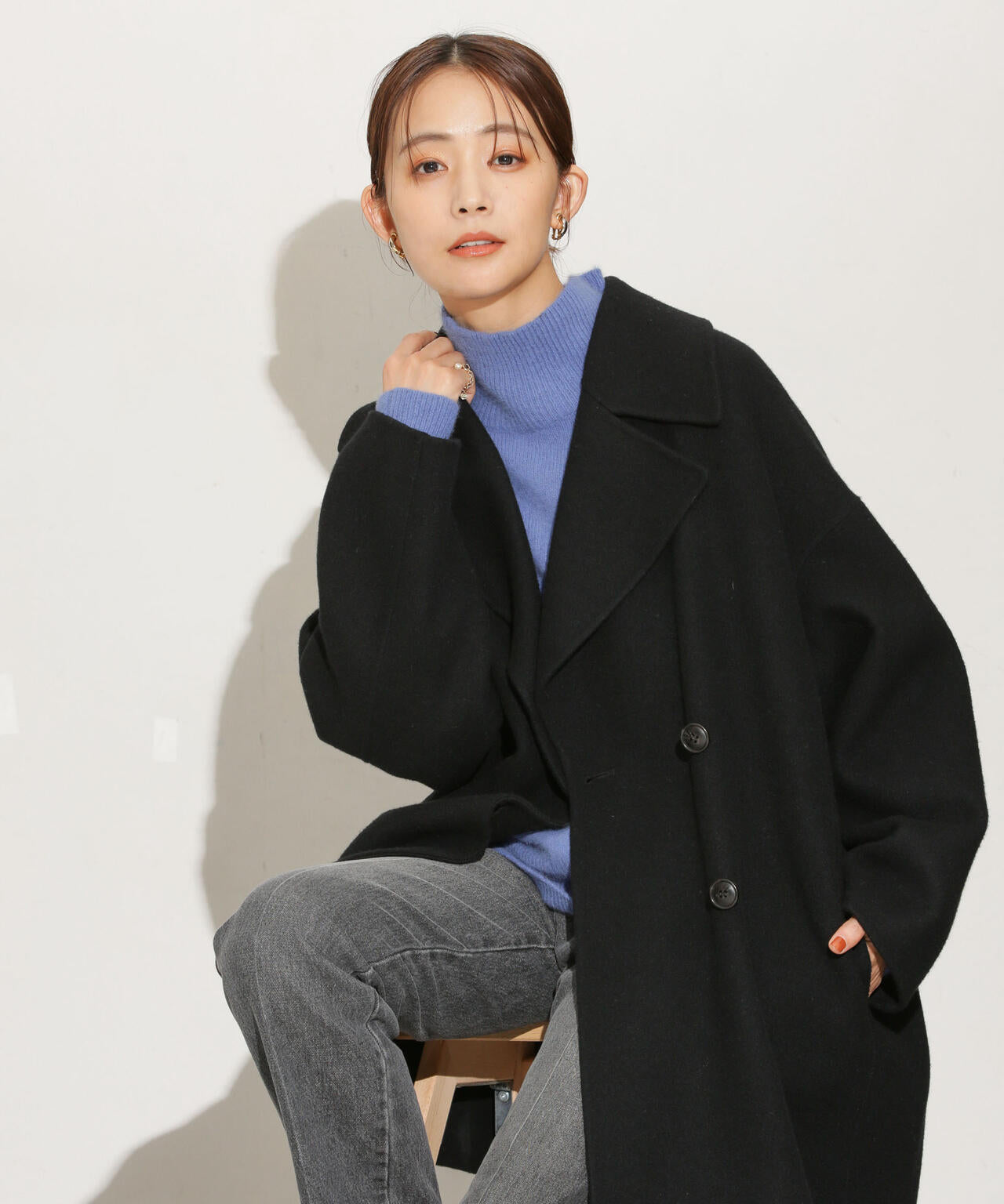 スーパー140ウールリバーミドルコート