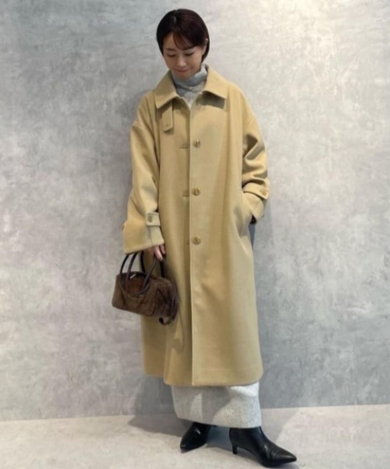 メルトン ジャージー ステンカラーコート