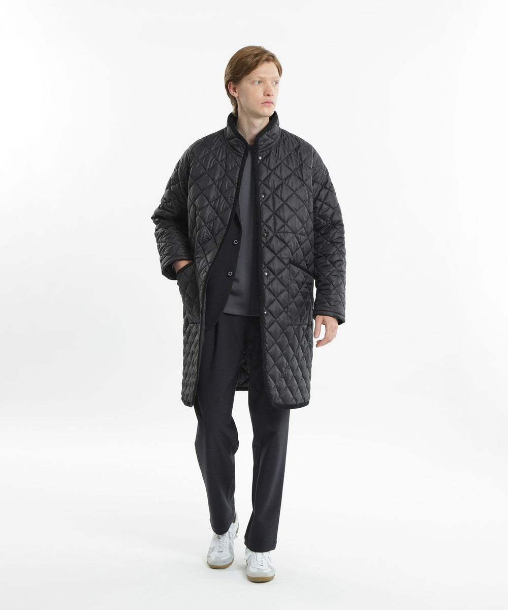 WEB&一部店舗限定】高密度タフタ キルティング スタンドカラーロング