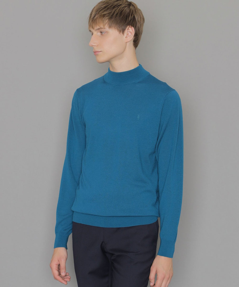 LEON掲載】14ゲージウォッシャブルウールモックネックニット(トップス