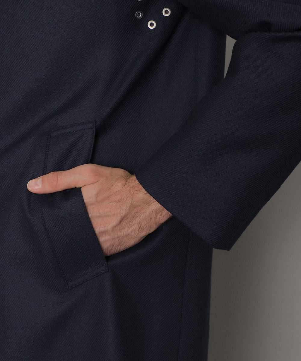 DUNFORD】【Loro Piana Fabric】ウールツイルステンカラーコート