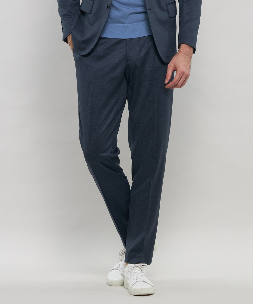 FLEX JERSEY】ハイゲージジャカードグレンチェックセットアップパンツ